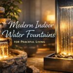 “modern indoor water fountain for peaceful home interiors”