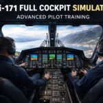 Mi-171 full cockpit simulator training with pilots in realistic flight environment