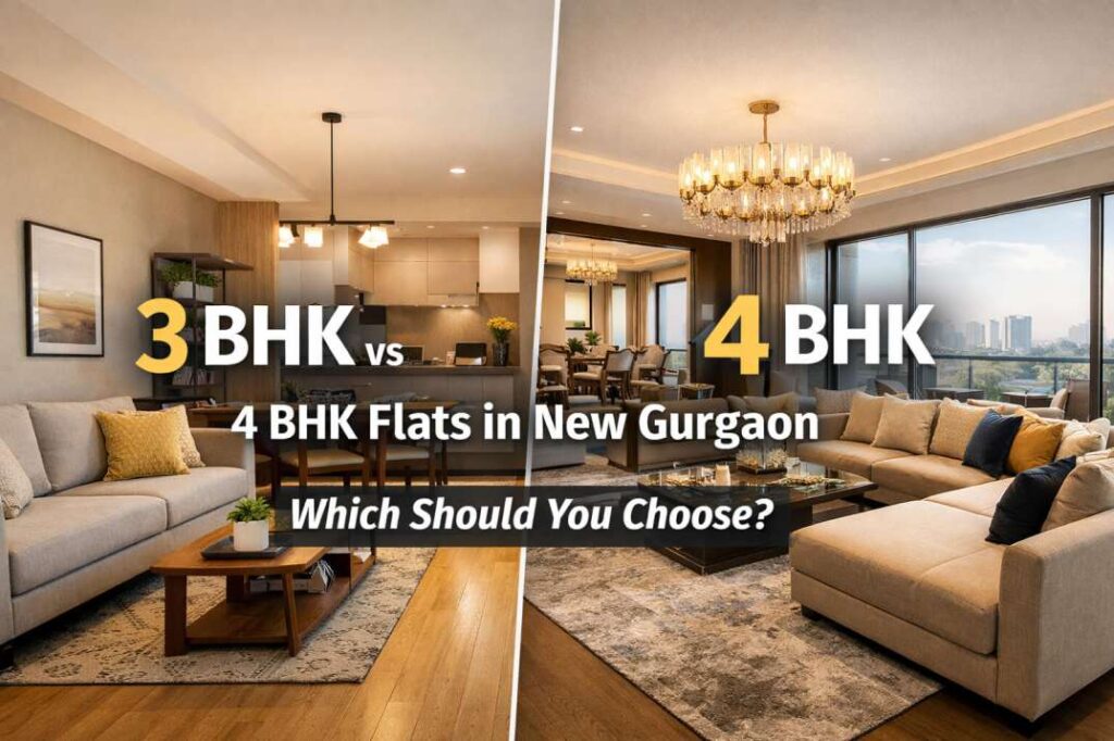 Comparison of 3 BHK and 4 BHK luxury apartments in New Gurgaon
