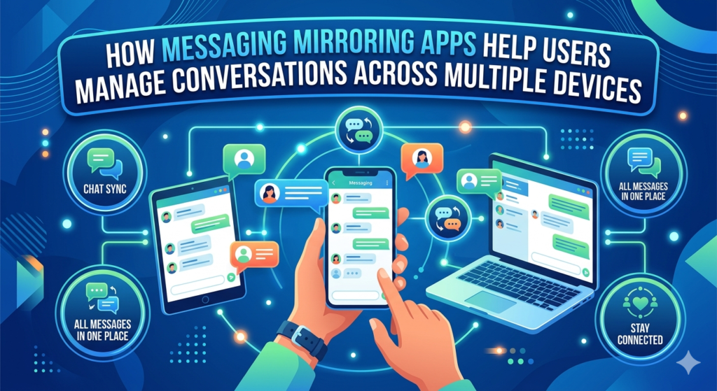 WhatsApp chat mirroring app interface