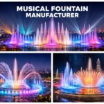Musical fountain manufacturer designing synchronized water, music and LED light fountain show