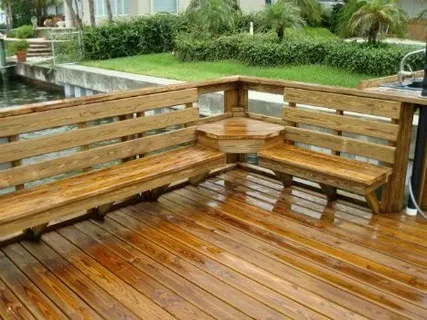 Built in deck benches